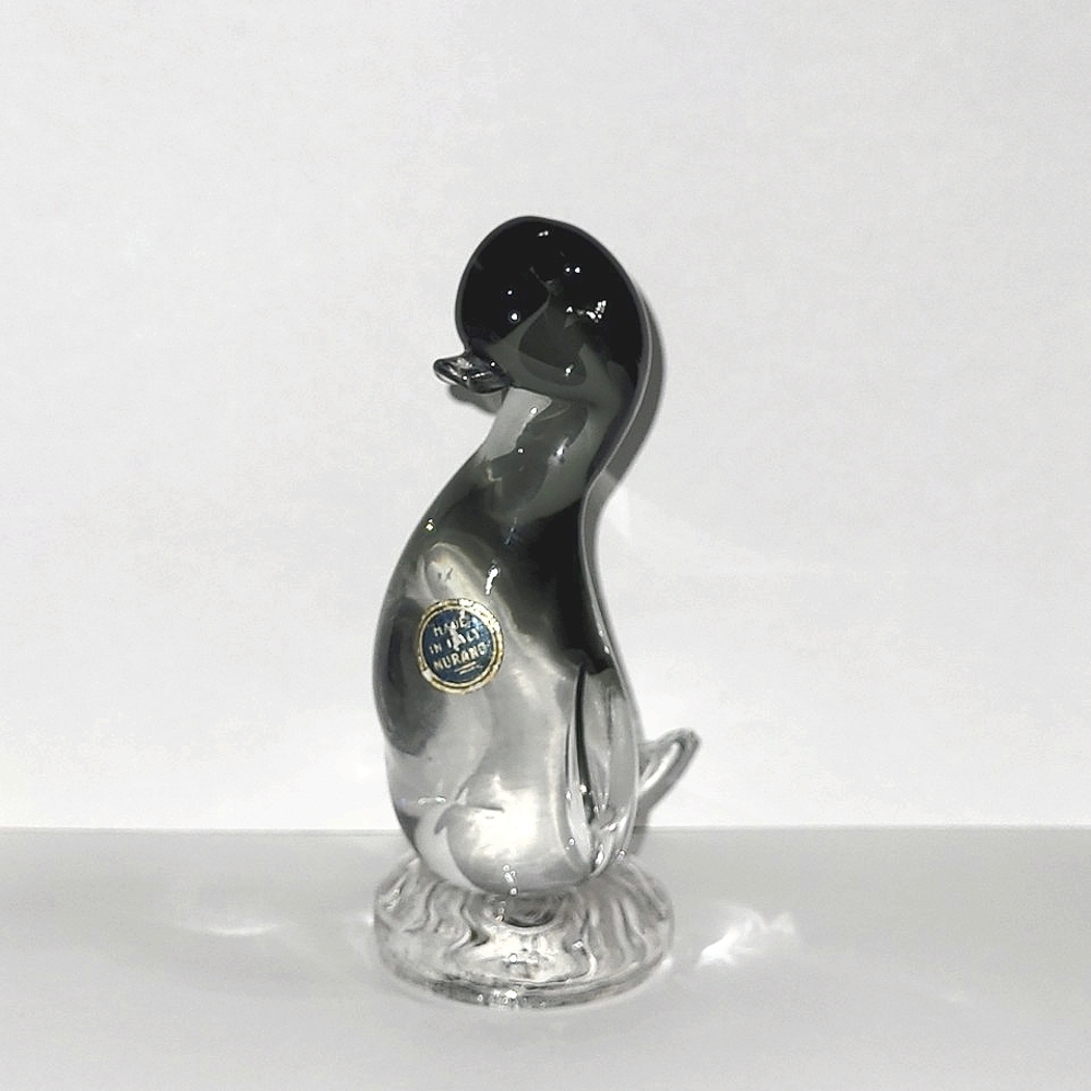 Vintage Murano Smokey Blown Glass Duck